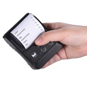 58mm Bluetooth Thermal Printer – Portable Wireless Receipt Printer with Free Paper Roll, Mobile Printer for Android & iOS - BLACK