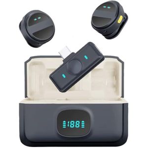 SX21 Magnetic Lavalier Microphone Wireless Interview Live Broadcast Noise Reduction Audio Video Recording Clip Mic for Video Recording, Vlogging YouTube Interview TikTok for android iphone ipad Type - Black