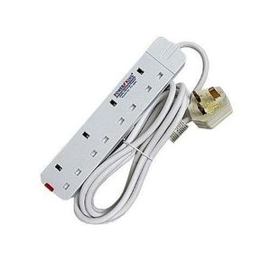 Power King  4 Way Extension Cable Socket - White
