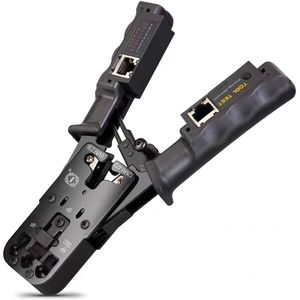 RJ45 Crimping Tool,Network Crimper Tool for RJ45 RJ12 RJ11 RJ9 4P4C 4P2C 8P 6P 4P Modular Plug,Cat6 Cat5 Cat5e Stripping Cutting Crimping Network Cable Tester All-in-One Crimp Pliers Crimp Tool