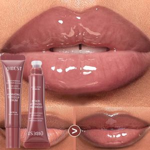 Nude Brown Plumping Lip Gloss Moisturising Colored Lip Oil Transparent Fullness Lips Tint Soft Tube Make Up Beauty Lips Care