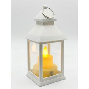 Mini LED Candle Lantern - Battery Powered Flameless Decorative Hanging Light For Home, Party & Ramadan Decor - White