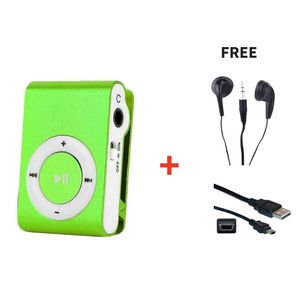 Mini potable MP3 Player Music + free earphones and cable for charging - multicolor