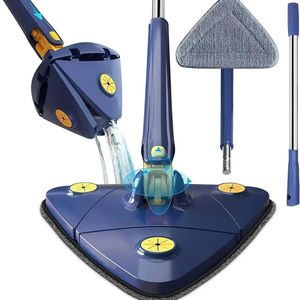 Modern 360° Rotatable Triangle Cleaning Mop for Floor Cleaning/Floor Cleaner Mop/Mop with Stainless Steel Long Handle, Push-Pull Squeezing, Wet & Dry Mop, Flour, Windows & Ceiling. - Multicolor