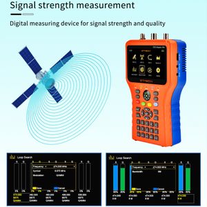 2 in 1 Satellite and TV Signal Finder LCD Digital Satellite Finder Portable  TV Antenna Signal Strength Meter Signal Finding Meter with Compass Alarm