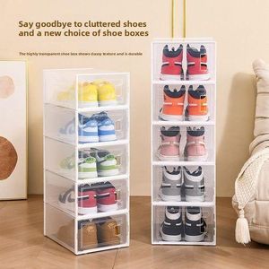  3PCS PP Plastic Clear Shoe Boxes - Foldable Storage Organizer, Stackable for Dorm/Home, Space-Saving Shoe Cabinet Case