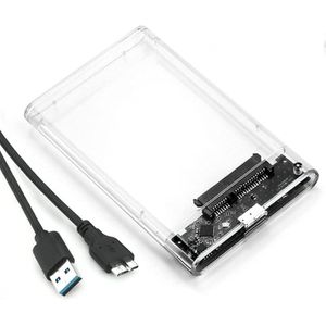 2.5'' External Hard Drive Enclosure USB 3.0 To SATA III Tool-Free Clear Hard Disk Case For SATA HDD SSD -Multi