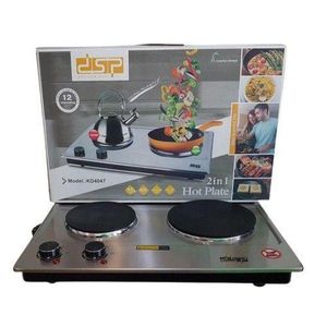 Original Dsp Super Quality Double Burner Solid Hotplate - Silver