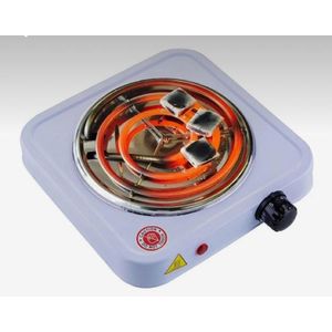 Single Solid Electric Hotplate 1000W - Black & White