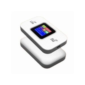 Portable 4G/5G MiFi Device with LCD Monitor- Open To All SIM Cards- White/Black