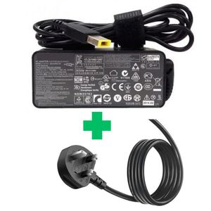 Lenovo  65w yellow usb adapter charger with power cable . 65 watts