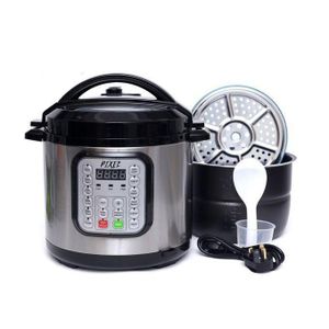 Pixel 7 Liters Digital Multi-function Pressure Cooker with Food Steamer - Black