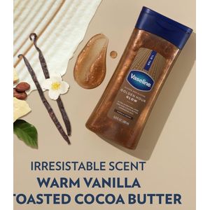 Vaseline Glazed and Glisten Golden Hour Glow is a hydrating body gel oil