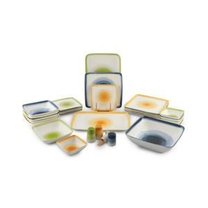 Life Smile 30 Pieces Of Dinner Set with Plates Side And Bowls The Perfect Set for Your Everyday Needs Dinnerware- Multicolor
