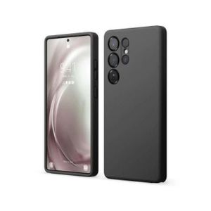 Samsung Galaxy S25 Ultra Case, Silicone Case, Protective Cover, Shockproof, Slim, Anti-Scratch Soft Microfiber Lining (Black)