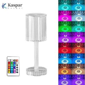Romantic Atmosphere Crystal LED Bedside Lamp, 16 Touch Colors, Rechargeable
