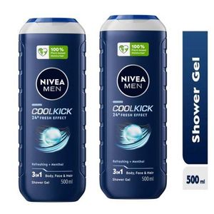 NIVEA Nivea Cool Kick Shower Gel Men - 500ml (2 pack)