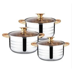 3 Pcs Of Stainless Steel Saucepans Cookware
