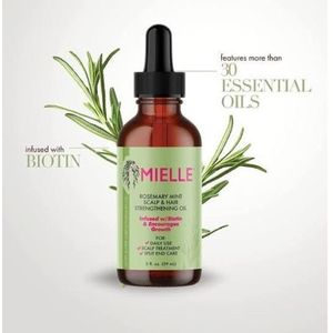 Mielle Organics Rosemary Mint Scalp & Hair Strengthening Oil  infused with Biotin & other essential  Oil  encourages Growth ,Scalp treatment &  Split end care -59ml 