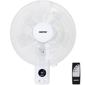 Geepas 16-Inch Wall Fan 3 Speed Settings- White /Black