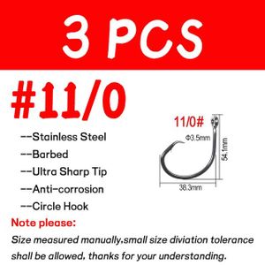 Elllv 5/0 - 16/0 4X Strong Heavy Circle Hook Offset Saltwater