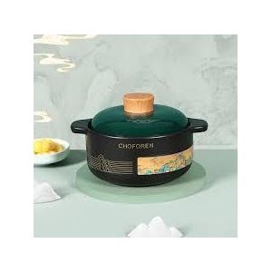 3L, 4L, 5L Of 3 Piece Ceramic Tureen Soup Round Ceramic Pot Cooking Casserole Clay Pot Earthen Pot Stew Pot Ceramic Cookware with Lid Heat-Resistant for Gift Box -Multicolor
