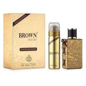 Fragrance World  Brown Orchid Gold Edition Perfume For Men, 80ml With Free Body spray