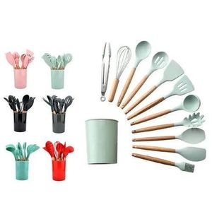 12 Piece Silicone Kitchen Serving Spoons Set