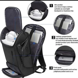 High Capacity Water Resistant Laptop Bag With USB Charging Port-Black