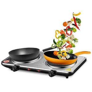 Sokany Kitchen Portable Single Cooktop Induction Cookstove 2 Burner Table Electric Induction Cooker Electric Stove- Silver