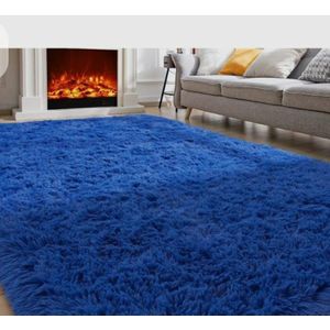 Luxurious Fluffy Center carpet- Blue