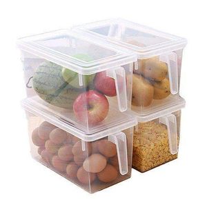 4pc Fridge Storage Container Box Holder Organiser Food Containers -Clear.