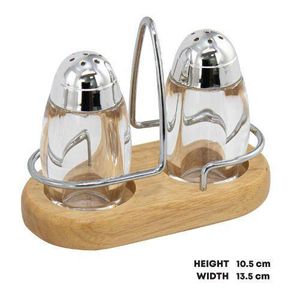 Acrylic Salt and Pepper Shaker Bottle with Wooden Holder Set, Salt Pepper Mills Shakers Adjustable Coarseness Kitchenware Accessories Stainless Steel Wood Kit