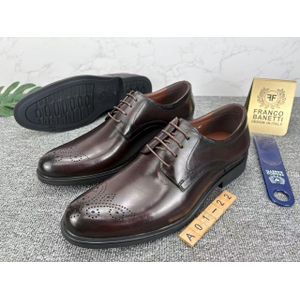 Franco Banetti Wingtip Brogue Lace-Up Dress Shoes – Brown