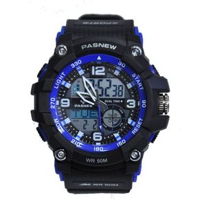 Shop Pasnew Digital And Analog Water Proof Watch Black Blue