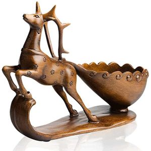 wine rack Wine Rack Deer Cart Wine Bottle Holder Table Decoration Freestanding Statue Resin Crafts Display Stand