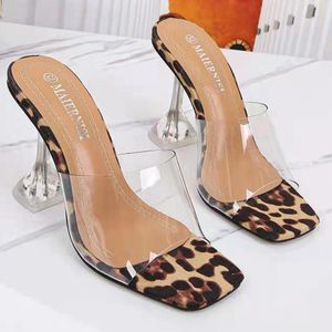 Women High Heels Sandals, Sexy Ankle Strap Wine Glass Transparent