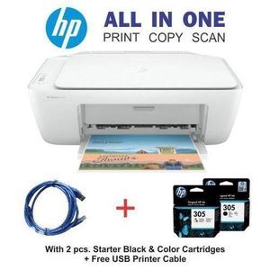 Hp DeskJet 2320 All-in-One Printerhp, PrintersHp 2320 Colored Printer Printer/Scanner/Photocopy (Print, Scan & Copy) With Free Printer USB Cable, Power Cable, And 2 Cartridge