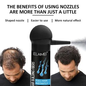 ELAIMEI Hair Fibers for Thinning Hair with Spray 100 Undetectable Natural Fibers - Conceals Hair Loss in 15 Seconds - For Women & Men