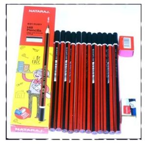 Nataraj Pack Of 12 Pencils, 1 Rubber, 1 Sharpener