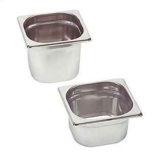 1L & 2.2L Gastronorm Container chafing Water Steam Food Pans- Silver