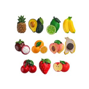  Aset of 3D resin fruit refrigerator magnets. Multi color 