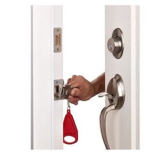 Portable Safety Door Lock - Red & Silver