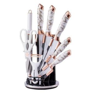Elegant Kitchen Knife Block Set with Rotating Stand