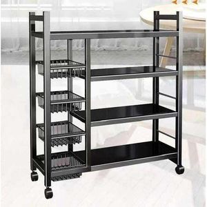 Multifunction kitchen storage rack/ cabinet-black