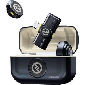 Hollyland M2 Wireless Microphone for iPhone15/16/17&Android, USB C Mini Lapel Microphone Wireless, 1000ft Range, Hi-Fi Audio, Noise Cancellation, 30H Battery for Video Recording, Streaming 