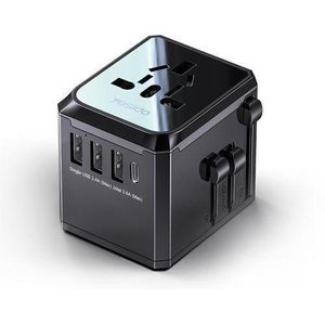 Yesido Type-C Ports Multi-function MC10 Universal Travel Adapter Plug 3 USB + 1 USB-C Port 