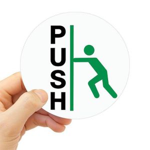Push Sign Sticker Neat 15cm Sign Vinyl Decal Self-Adhesive Sticker Video Surveillance Laminated Heavy Duty For Ultimate Protection & Durability UV Protected & Weatherproof