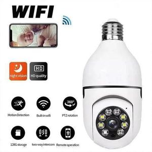 360° Rotatable Wi-Fi Light Bulb Security Camera with Night Vision & Two-Way Audio - Multicolor