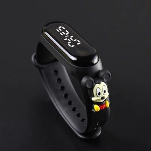 Kids Black Mickey Mouse LED Watch - Cartoon Digital Wristband for Boys Girls